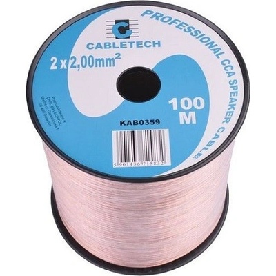 CABLETECH dvojlinka 2 x 2mm², transparentná, 100m