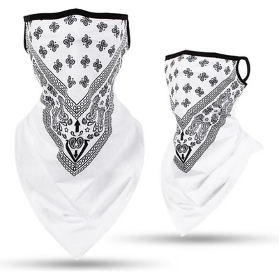 Hoodstyle Бандана маска с уши нов дизайн HoodStyle Bandana Design PaisleyBNZ-59 - Бял, размер