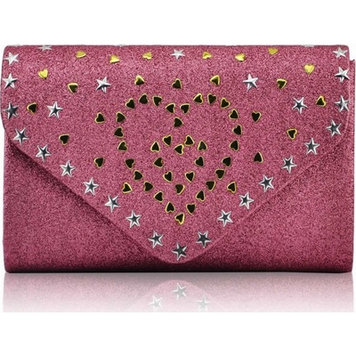 LS Fashion kabelka psaníčko s glitry LSE00239 růžové