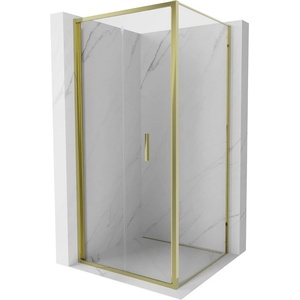 Mexen Exo-F сгъваема душ кабина 75 x 75 см, прозрачна, златна - 816-075-075-50-00 (816-075-075-50-00)