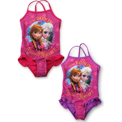Dívčí plavky Frozen růžové a fialové