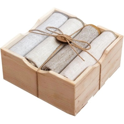 SCANquilt ubrousek CHAMBRE dárkový set 4ks natur 45x45cm