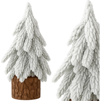 LEAN Dekoratívny stolový vianočný stromček so snehovým efektom 20 × 9 cm
