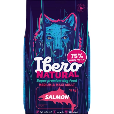 Ibero Natural Dog Medium & Maxi Adult Salmon 12 kg