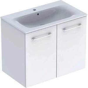 Geberit Комплект стенен шкаф с мивка Geberit Selnova бял с 2 врати 80 см (501.256.00.1)