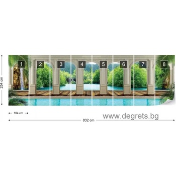 Image 1 of Фототапет флис Чуден водопад 3d панорама