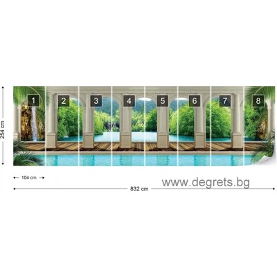 Фототапет флис Чуден водопад 3d панорама