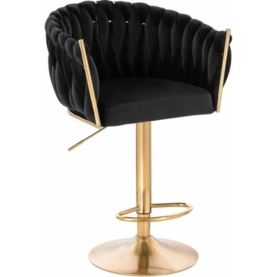 LuxuryForm Design Norden Velur na zlatom tanieri čierná