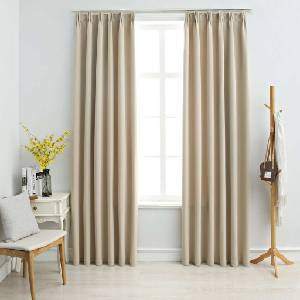 Pure Line Home Плътни завеси в цвят бежов с перделък, 2 бр. , 140 x 175 см