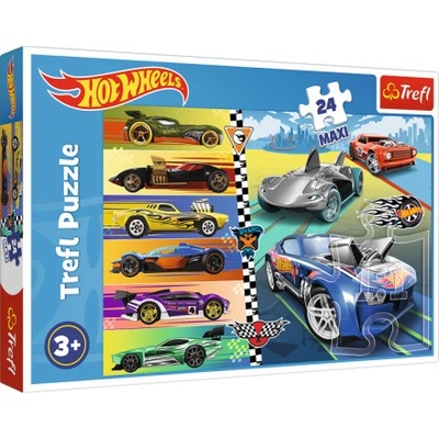 TREFL Autíčka Hot Wheels MAXI 24 dílků