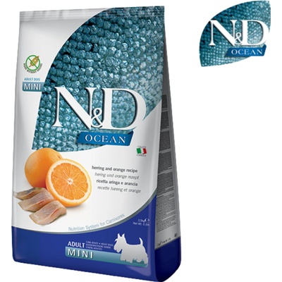 N&D Ocean Dog Adult Mini Grain Free Herring & Orange 7 kg