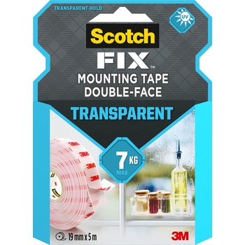 3М Science Applied to Life Двойнозалепваща лента Scotch-Fix Transparent Mounting Tape 4910C-1950-P, 19mm x 5m - 7100261814 (7100261814)