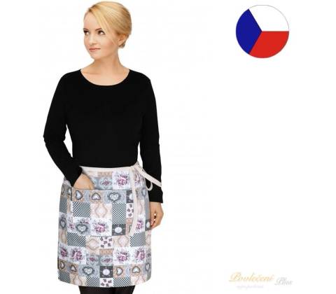 Bellatex zástěra Dita do pasu patchwork love