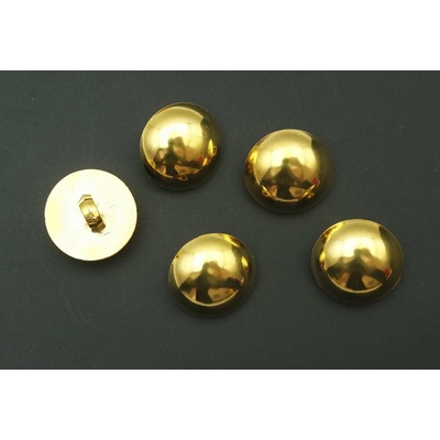 Pokovovaný gombík so spodným prišitím – zlatý – priemer 1,7 cm