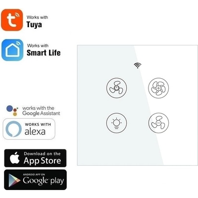 TUYA WiFi+RF vypínač pro ventilátory AS-WS-EU-FL - bílý – Hledejceny.cz