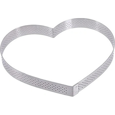 de Buyer Dortový rám 3099.52 perforovaný rám tvar srdce průměr 18 cm výška 2 cm nerez
