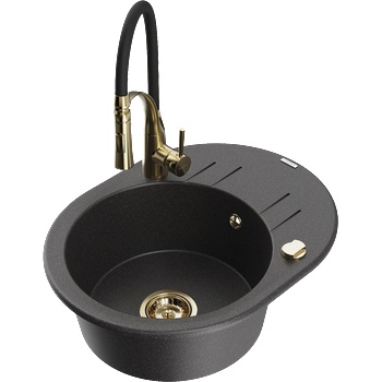 Mexen Kevin гранитна кухненска мивка с 1 отделение с отцедник и кухненски (6517-76-73450-57-G)