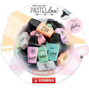 STABILO Комплект текст маркери, Stabilo, Boss Mini Pastellove 2.0, ST07/50-09, 50 броя (ST07/50-09)