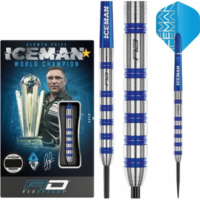 Šípky Red Dragon steel Gerwyn Price Iceman Challenger 24g, 85% wolfram