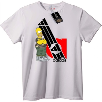NOONEBRAND Тениска Хомер Симпсон с Adidas - XS, Black