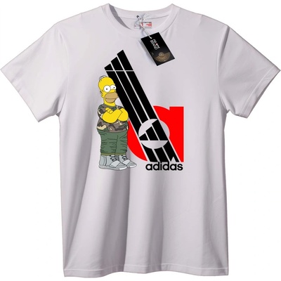 NOONEBRAND Тениска Хомер Симпсон с Adidas - XS, Black
