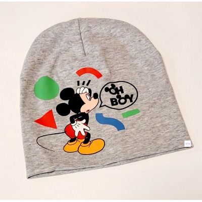 dětská čepice jaro/podzim Mickey Mouse šedá
