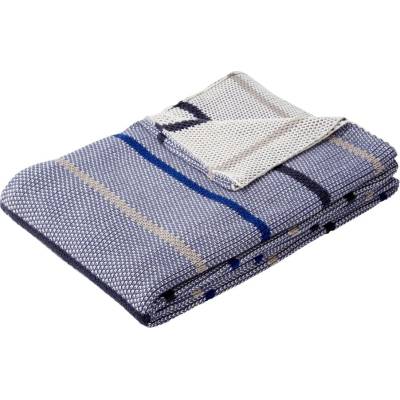 Hübsch Синьо памучно одеяло Rami, 130 x 200 cm - Hübsch (220902)