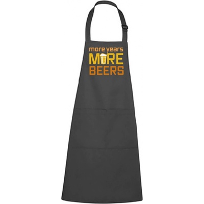 Dobrý triko Zástěra s potiskem More beers Antracitová