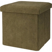 Home Styling Collection Skládací pouf s manšestrovou úpravou, 38 x 38 x 38 cm barva zelená