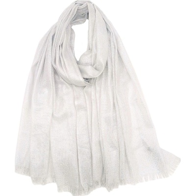 Classic Scarf viskózová šála se stříbrnou nití bílá – Zboží Dáma