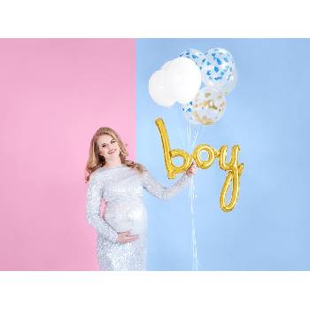 Party Deco Фолиев Балон Надпис ''Boy'', Злато, 77x70см