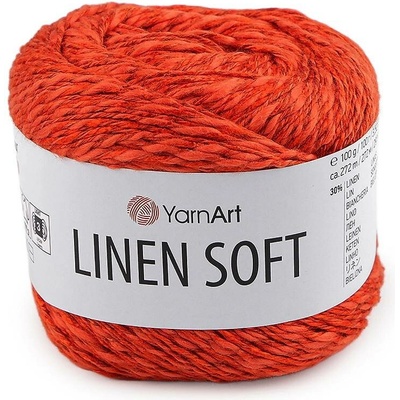 Pletací příze Linen Soft 100 g Varianta: 9 (7310) oranžová mrkvová, Balení: 1 ks