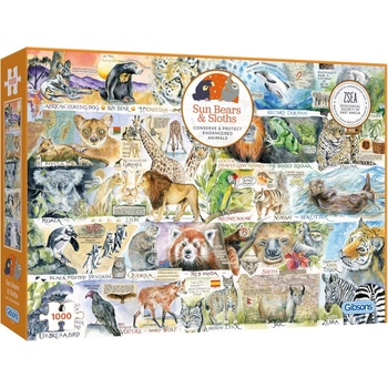 Gibsons Пъзел Gibsons от 1000 части - Малайски мечки и ленивци (G7134)