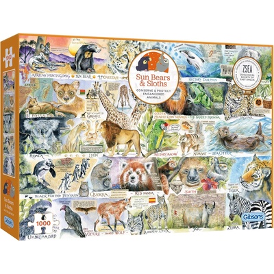Gibsons Пъзел Gibsons от 1000 части - Малайски мечки и ленивци (G7134)