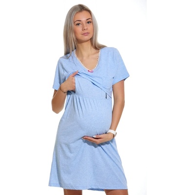 Diskrétní kojící košilka do porodnice 1C2347 modrá – Zboží Dáma Diskrétní kojící košilka do porodnice 1C2347 modrá – Zboží Dáma