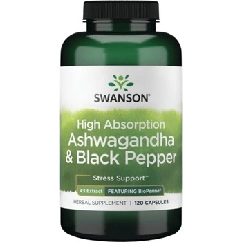 Swanson High Absorption Ashwagandha & Black Pepper | Featuring BioPerine [120 капсули]