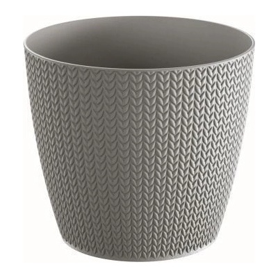 PlasticFuture Květináč Wheaty sivý kámen, 12,8 cm
