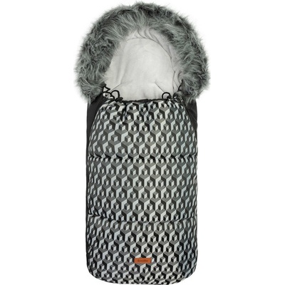 Sensillo do kočíka OLAF 100 x 45 cm Kocky sivý