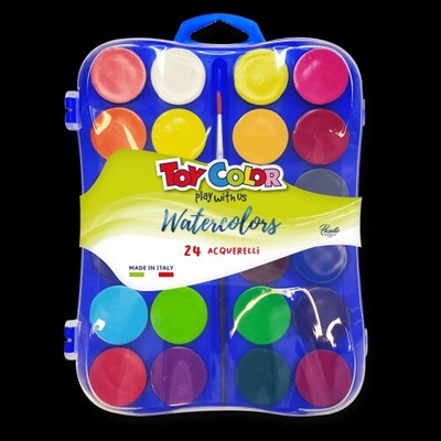 Toy Color vodové farby Pasuto 24 farieb 30 mm