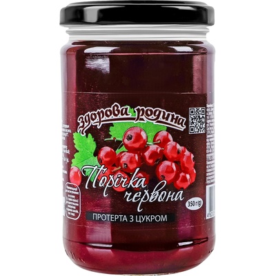 Zdorova Rodina Červený rybíz drcené s cukrem 350g