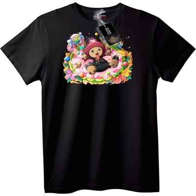 NOONEBRAND Тениска Сладка Карикатурна Мечка с Бонбони - L, Black
