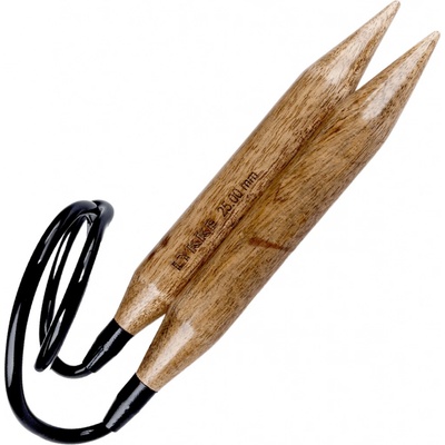 LYKKE Crafts Tlusté kruhové jehlice Lykke 25 mm – mangové dřevo