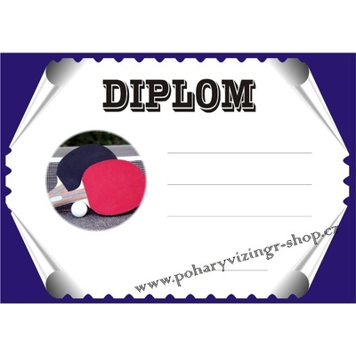 Ping pong diplom A4 č.18