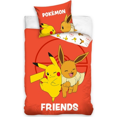 Carbotex bavlna obliečky Pokémon Eevee a Pikachu 140x200 70x90