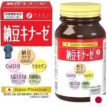 Fine Japan Nattokinase 4000FU | with CoQ10, Quercetin & Garlic [240 Таблетки]