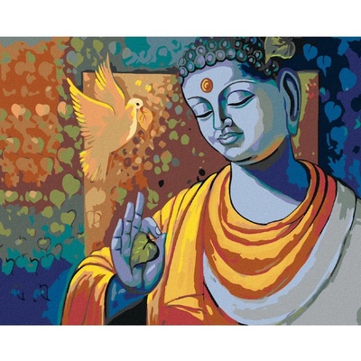 Zuty Malování podle čísel BUDDHA A HOLUBICE