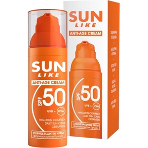 SUN LIKE , слънцезащитен крем за лице, Anti-Age SPF 50, 50 мл