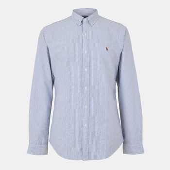 Ralph Lauren Men's Slim Fit Striped Oxford Shirt - Slate/White