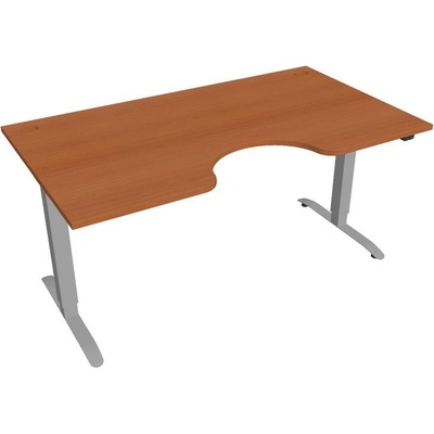 Hobis Office Pro psací stůl Motion MS ERGO 2 Šířka: 160 cm, Barva desky: třešeň, Barva kovu: šedá RAL 9006 Šířka 120-180 cm / 27 barevných variant