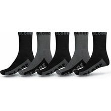 GLOBE Crew Sock 5 Pack Black Grey